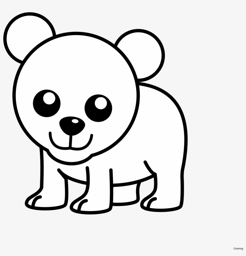 Png Cute Drawing At Getdrawings Com Free For - Black And White Polar Bear, transparent png #167573