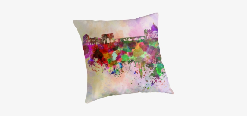 Rome Skyline In Watercolor Background By Paulrommer - Watercolor Painting, transparent png #167694