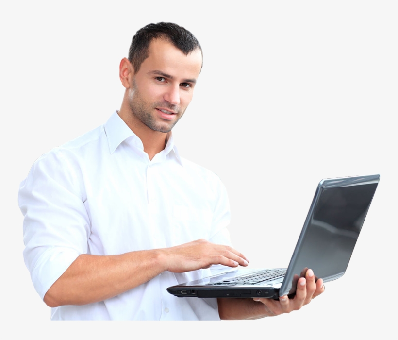 Businessman With Tablet Png - People With Laptop Png, transparent png #168171