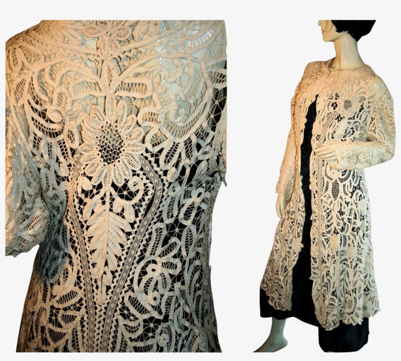 An Amazing Handmade Antique Edwardian Battenburg Lace - Crochet, transparent png #168570