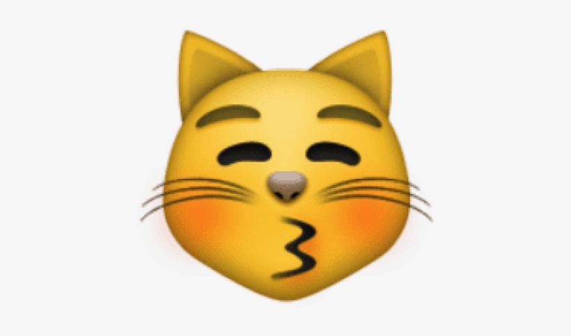 Free Png Ios Emoji Kissing Cat Face With Closed Eyes - Cat Face Emoji, transparent png #168571