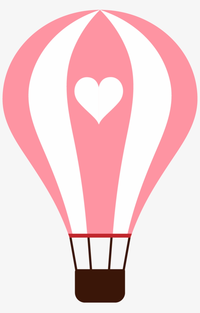 Hot Air Balloon Cartoon Clip Art - Hot Air Balloon Heart Clipart - Free