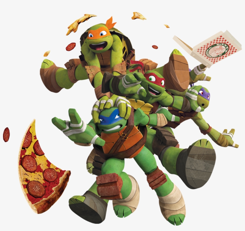 Tortugas Ninja Png - Teenage Mutant Ninja Turtles With Pizza T Shirt, transparent png #169206