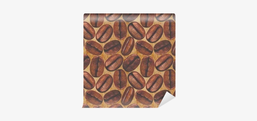 Seamless Pattern With Watercolor Coffee Beans On Old - Paper, transparent png #169406
