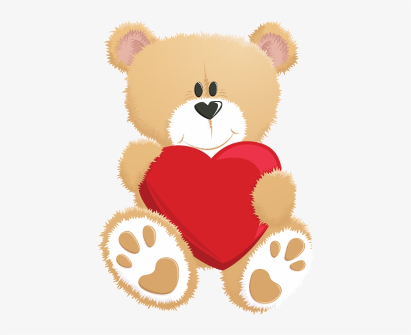 Bear With Heart Clipart For Your App - Cartoon Teddy Bear With Heart, transparent png #169670