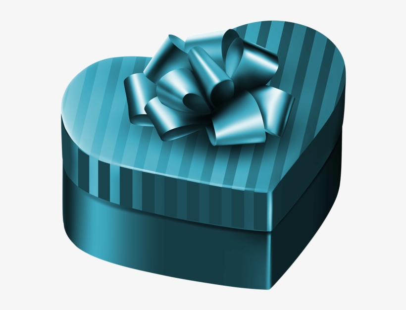 Luxury Box Png Image - Blue Heart Gift Box, transparent png #1601451