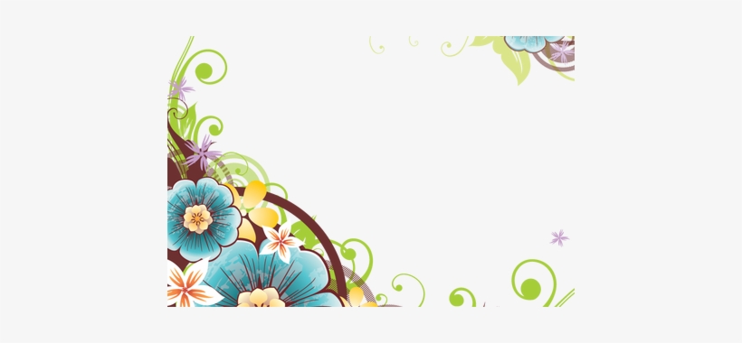 Flower Frame Border Vector » Path Decorations Pictures - Flower Corner Border Design Png, transparent png #1602894