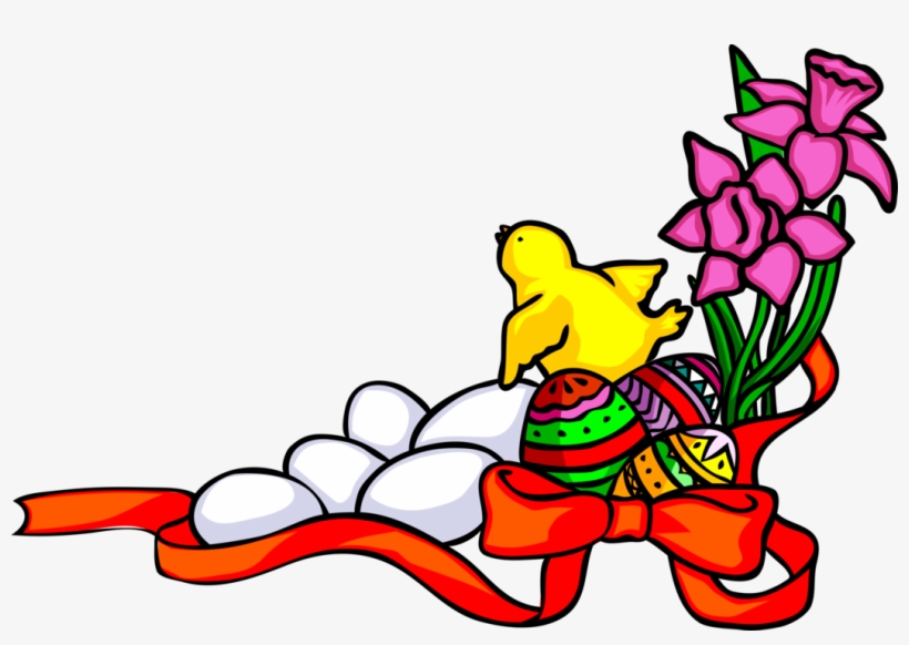 Vector Illustration Of Easter Border With Colored Eggs - Chicken, transparent png #1603783