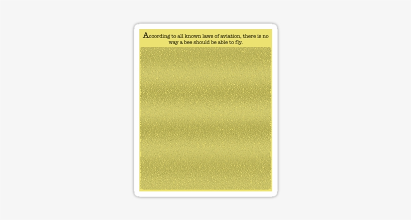 "the Entire Bee Movie Script " Stickers By Mega Megantron, transparent png #1604560