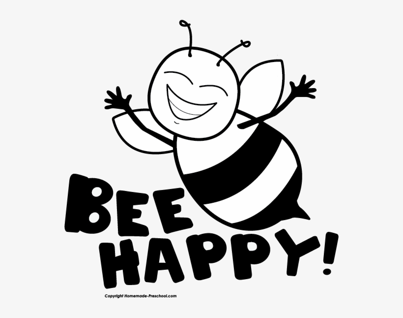 Prek Yoga, Ages 3-5 - Bee Clipart Black And White, transparent png #1604664