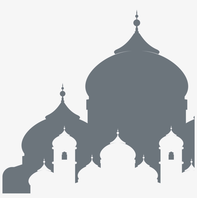 E#mosque Gray Line Design - Islamic Masjid Png Vector, transparent png #1604907