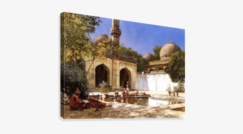 Figures In The Courtyard Of A Mosque Canvas Print - Figures In The Courtyard Of A Mosque, transparent png #1605884