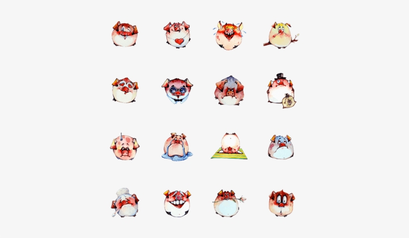 Watercolor Piggies, transparent png #1606122