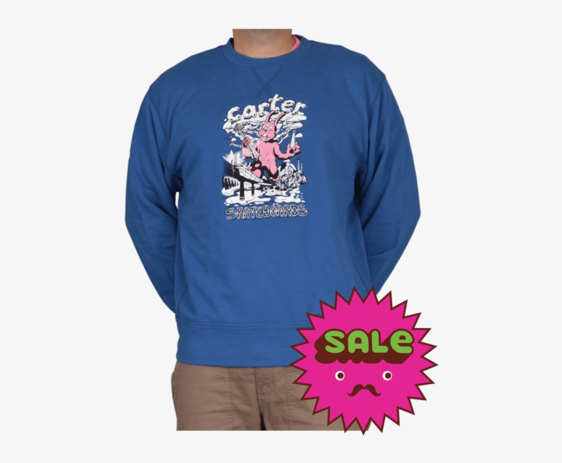Rabbitzilla Men's Vintage French Terry Crew Neck Sweatshirt - Sweater, transparent png #1606293