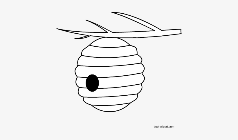 Black And White Beehive Clipart - Black, transparent png #1606338