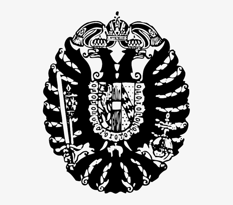 Black, White, Ornament, Ornaments, Crest, Artistic - Hapsburg Crest, transparent png #1606432