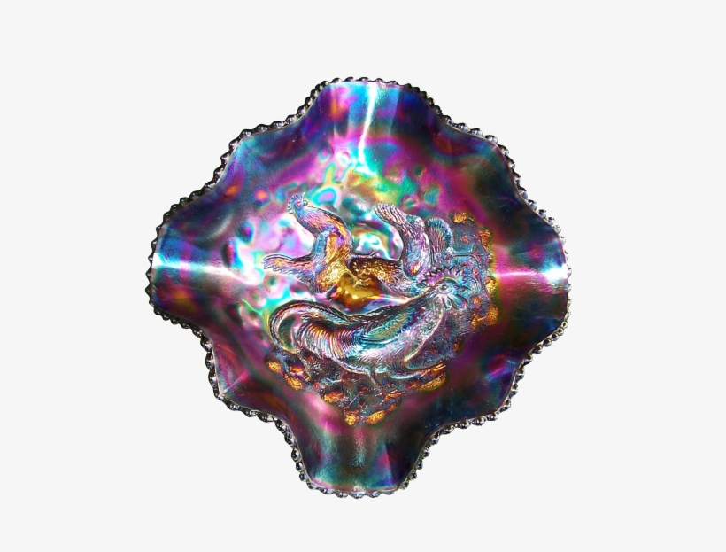 Dugan Farmyard Purple Diamond Ruffled Bowl - Fractal Art, transparent png #1606691