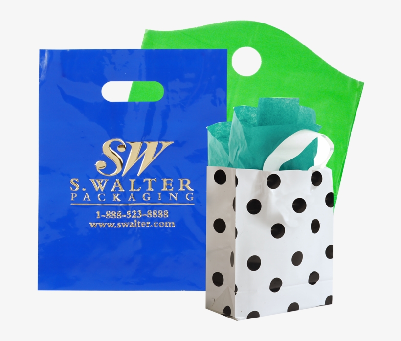 Shop By Category - Black Dot Soft Loop Handle White Bag (8" X 4" X 10, transparent png #1608312