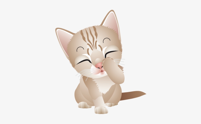 Kids Cute Kitten Wall Sticker - Belated Happy Birthday Sister In Law, transparent png #1608519
