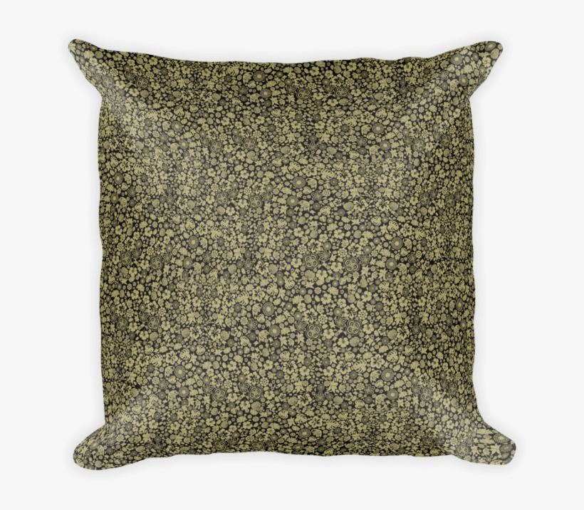 Multiple Flowers On Black And White Square Pillow - Pillow, transparent png #1608987