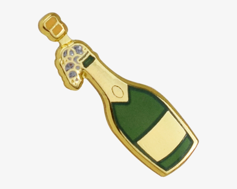 Champagne Emoji Pin - Emoji, transparent png #1609101