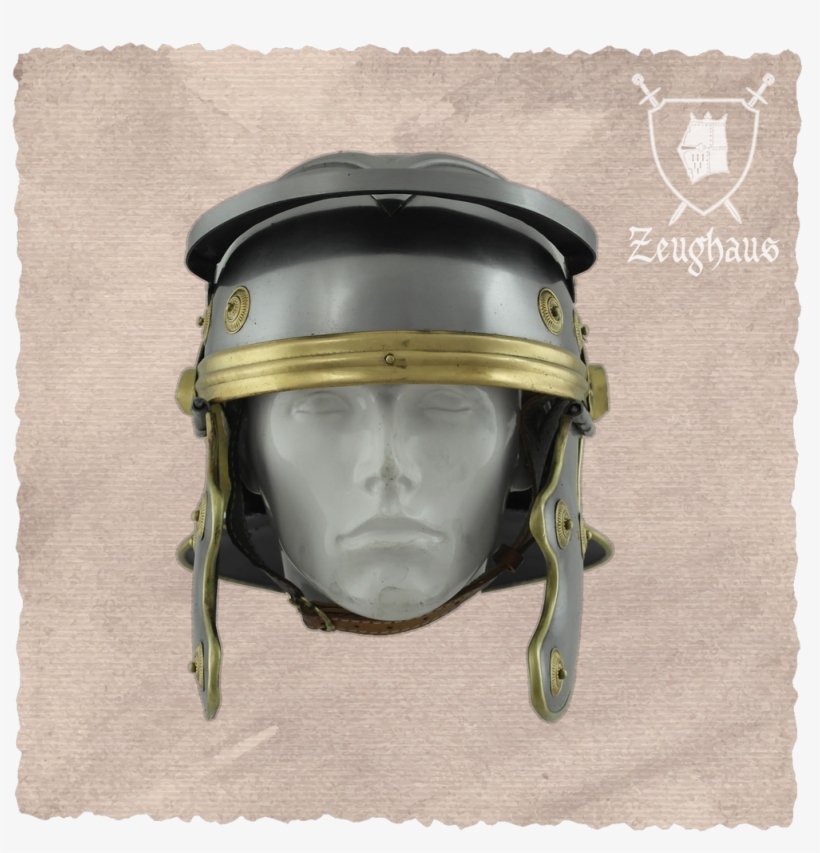 Roman Trooper Helmet , Polished Big Picture-0 - Beckenhaube Mit Visier Brüniert, transparent png #1609371