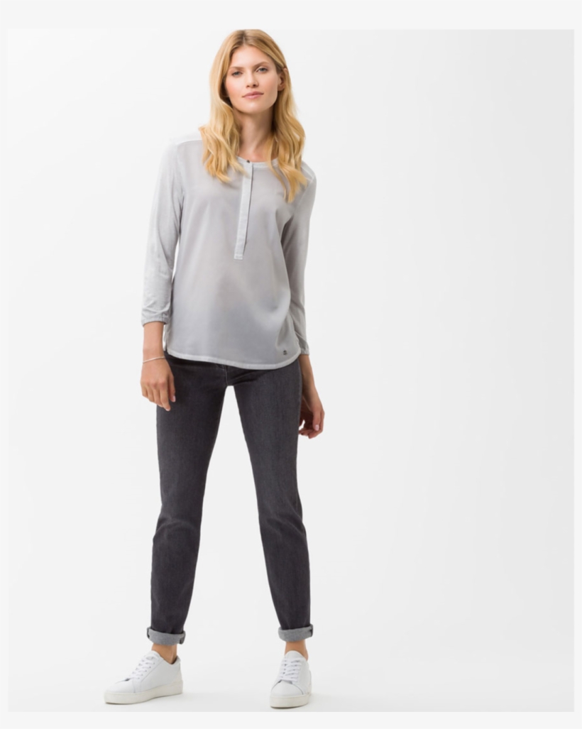 Brax Shakira Free To Move Grey Washed Studded Jean - Shakira, transparent png #1609420