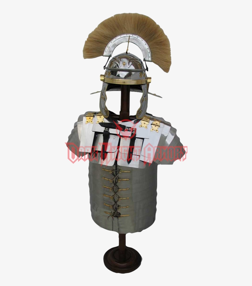 Blond Plumed Roman Centurion Armour Set - Greek Roman Armor Stand, transparent png #1609446