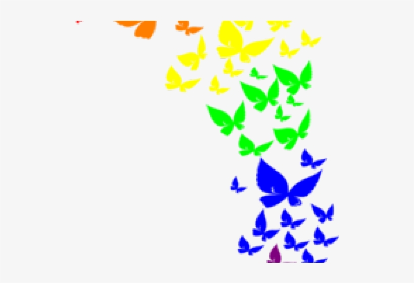 Picture Transparent Library Butterflies Clipart Border - Over The Rainbow Shower Curtain, transparent png #1609601