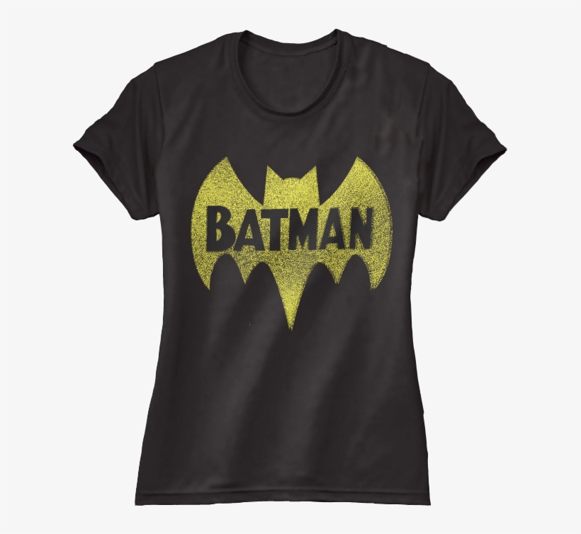 Vintage Logo Black Female T-shirtvintage Batman Logo - T-shirt, transparent png #1609678