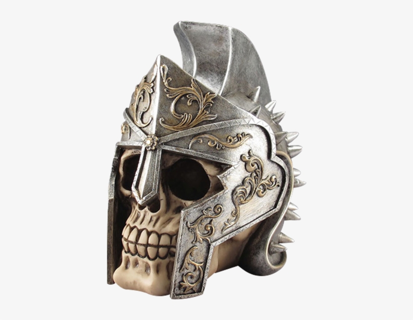 Roman Helmet Skull Statue - Roman Skull Statue, transparent png #1609837