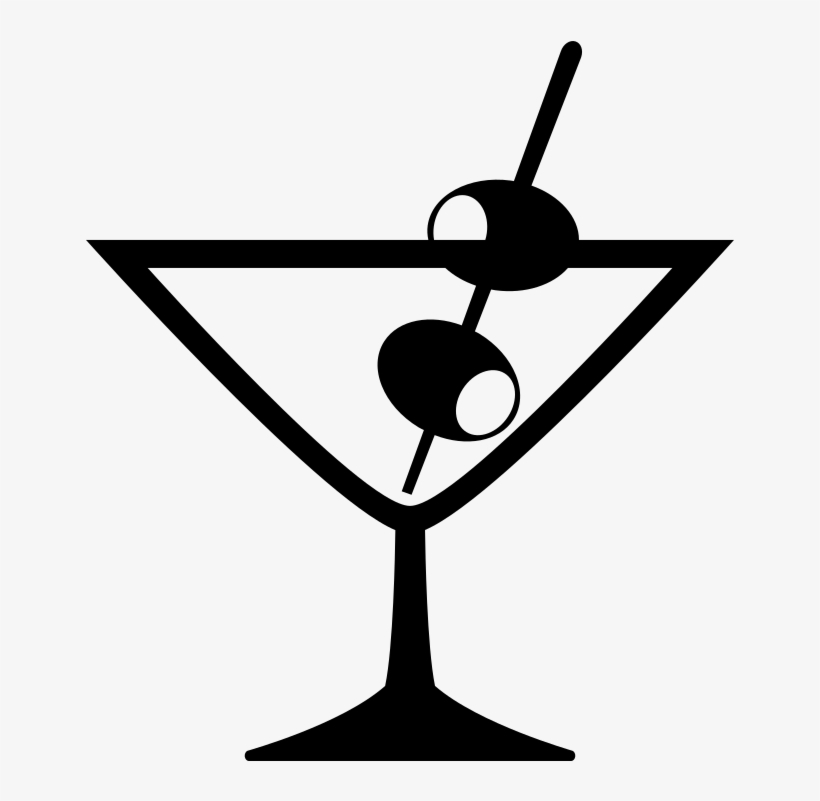 Emojione Bw 1f378 - Cocktailglas Black And White, transparent png #1609882