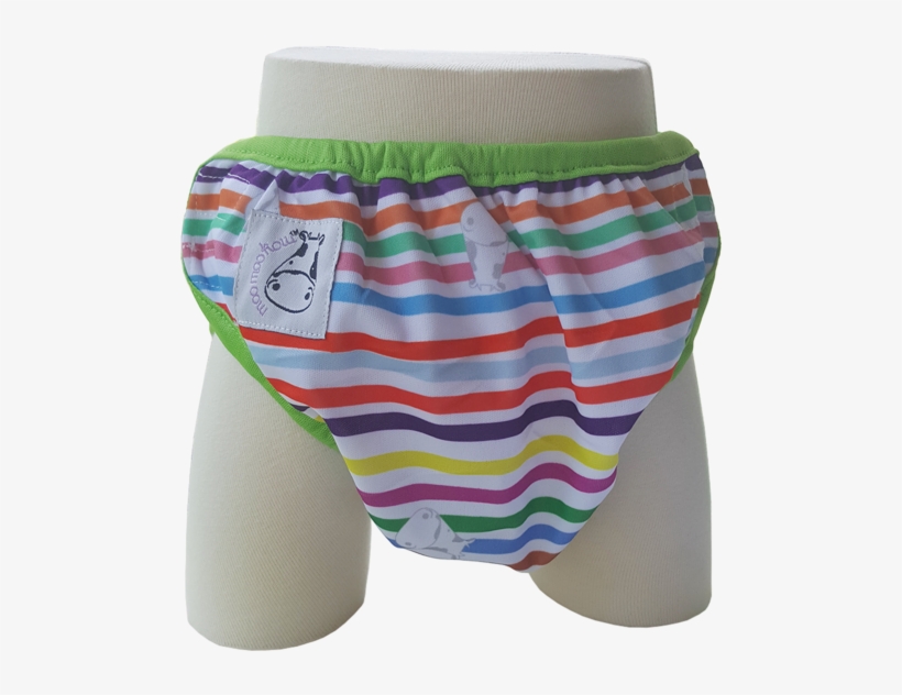 One Size Swim Diaper Rainbow With Green Border - Swim Diaper, transparent png #1609907