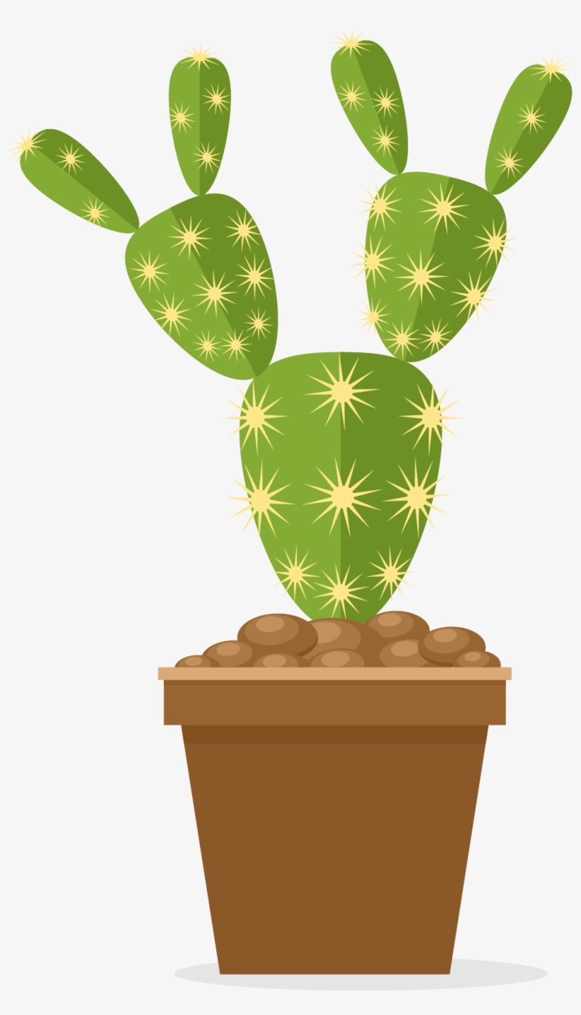 Prickly Pear Cactaceae Flowerpot Nopal - Nopal Animado Png, transparent png #1610131