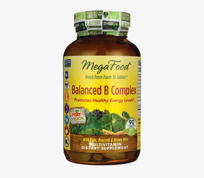 Megafood Balanced B Complex - Balanced B Complex 90 Tablets, transparent png #1610419