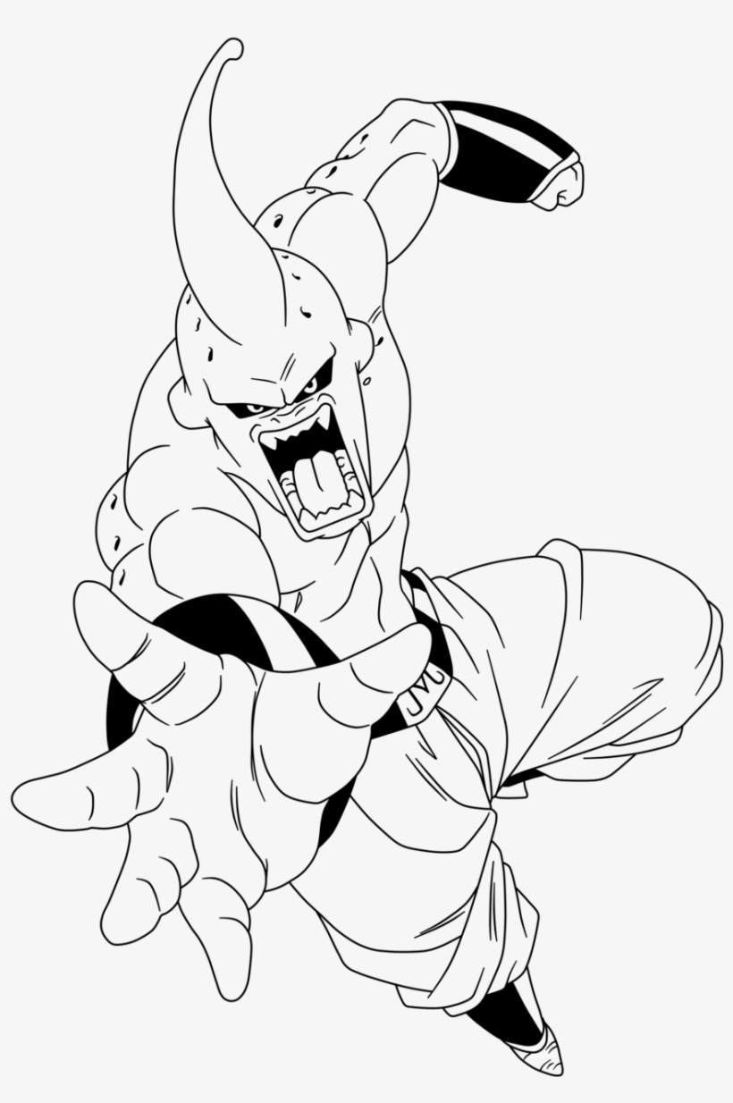 Dragon Ball Z Majin Buu Coloring Page - Dragon Ball Z Majin Boo Para  Colorir Transparent PNG - 644x1238 - Free Download on NicePNG