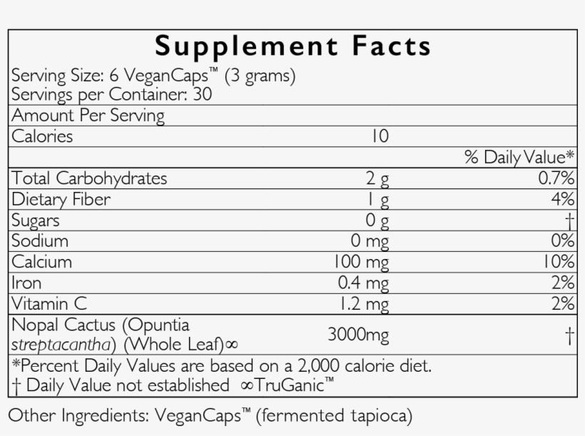 Nopal Blood Sugar™ Supplement Facts - Greener Grasses Healthforce Nutritionals 5 Oz Powder, transparent png #1611253