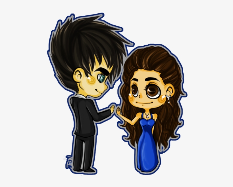 Damon Elena Mmf Dance Damon And Elena 26174806 500 - Vampire Diaries Cartoon, transparent png #1611351
