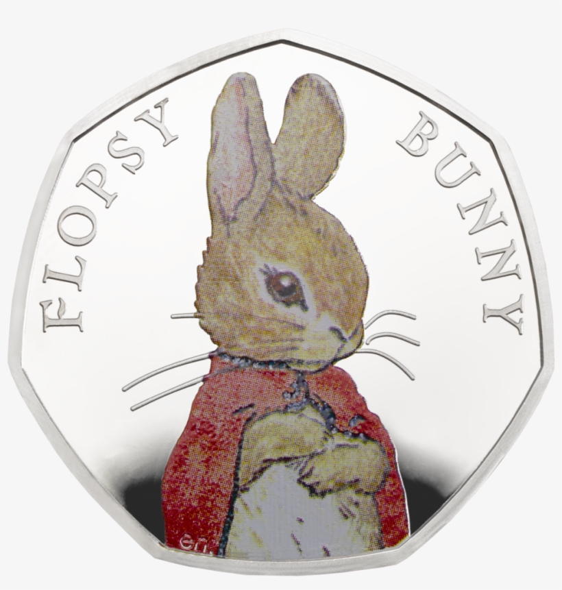 Flopsy Bunny 2018 Uk 50p Silver Proof Coin Rev Tone - Peter Rabbit 50p Coins, transparent png #1611408
