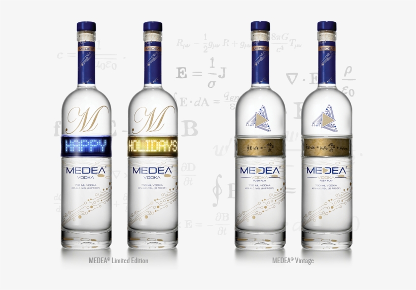 The Bottle For Medea Vodka Has A Programmable Led Ticker - Medea Spirits Medea Vodka 750ml, transparent png #1611875