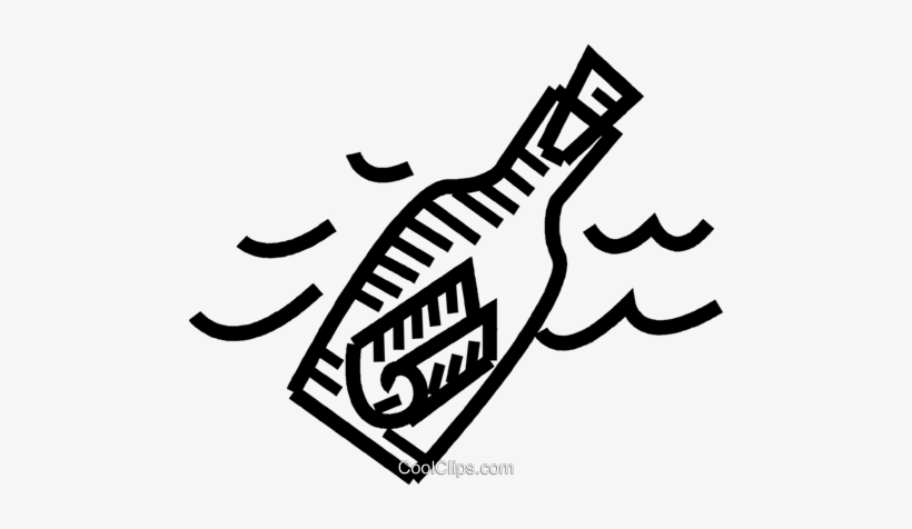 Message In A Bottle Royalty Free Vector Clip Art Illustration - Message In Bottle Clipart, transparent png #1611951