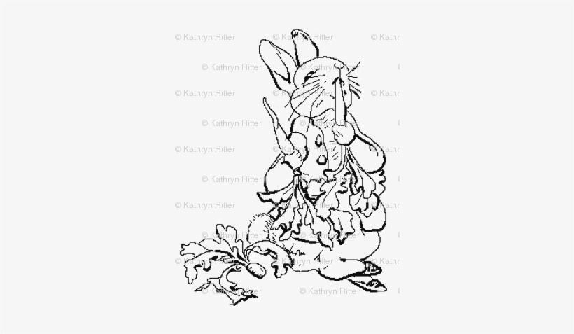 Black And White Line Art - Black And White Peter Rabbit, transparent png #1611979