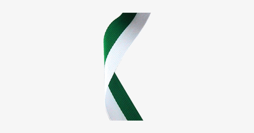 Green/white Woven Ribbon - Green White Ribbon Png, transparent png #1612187
