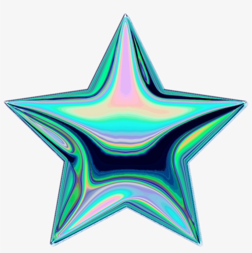 Star Holo Holographic Tumblr Vaporwave Aesthetic Colorf - Vaporwave Transparent Aqua, transparent png #1612297