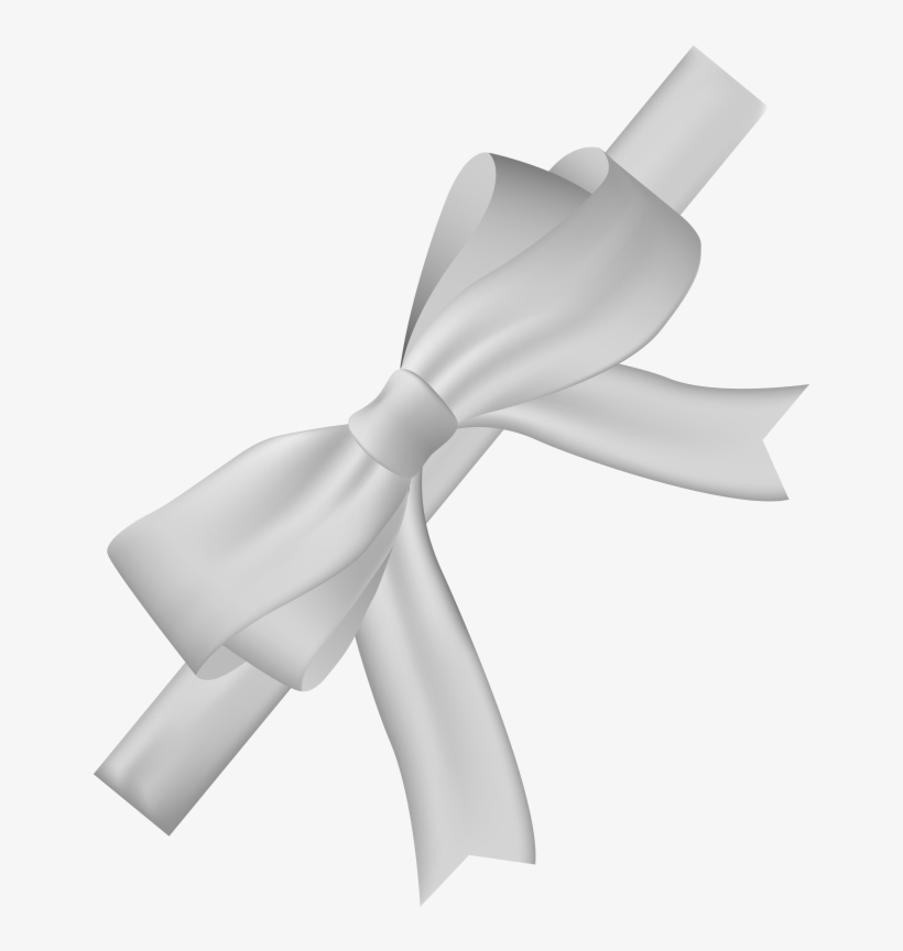 Pin White Ribbon Bow Clipart - White Bow Transparent Background, transparent png #1612299
