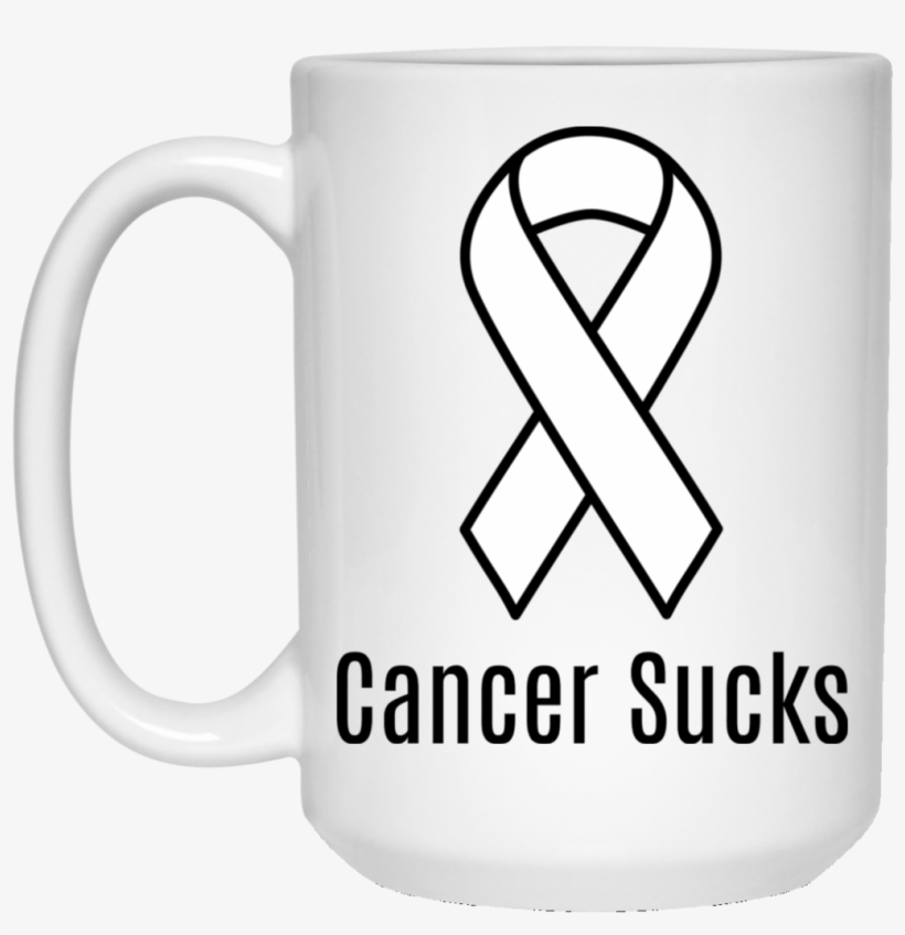 Cancer Sucks White Ribbon Lung Cancer Awareness 15 - Lung Cancer Ribbon, transparent png #1612514