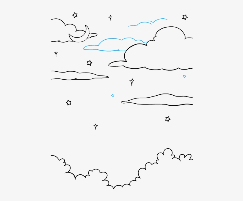 How To Draw Night Sky - Drawing, transparent png #1612683