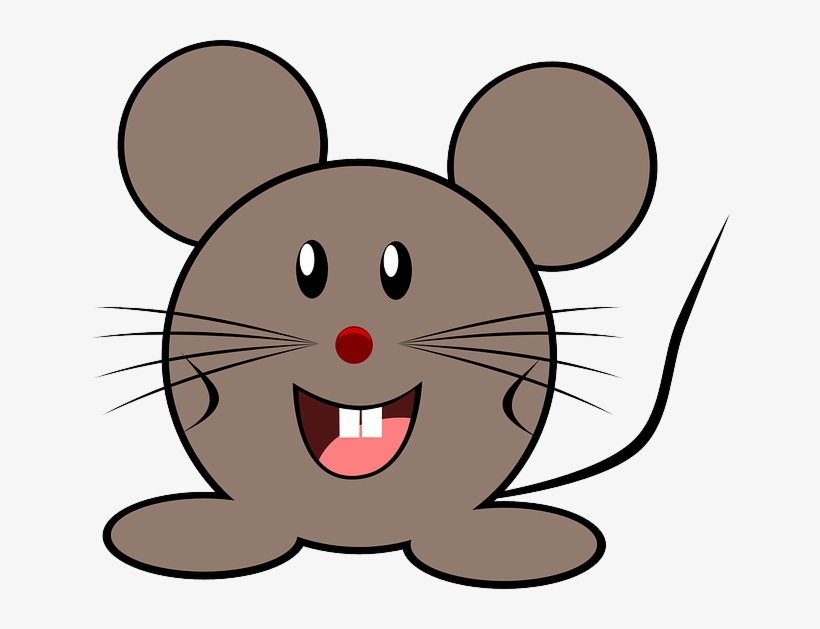 Mouse, Grey, Little, Animal, Cute, Happy - Smiling Mouse - Free Transparent  PNG Download - PNGkey