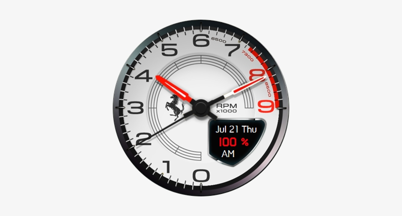 Watch Faces For Smart Watches - Ferrari Speedometer Watch, transparent png #1614028