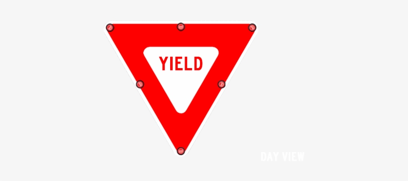 Flashing Yield Sign - Yield Signs, transparent png #1614947